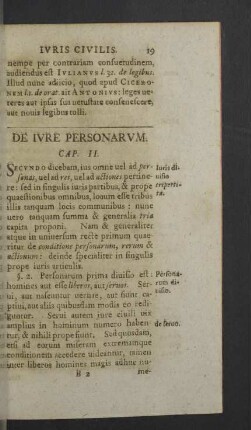 Cap. II. De iure personarum