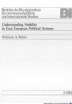 Understanding stability in East European political systems
