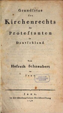 Grundsätze des Kirchenrechts der Protestanten in Deutschland
