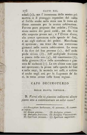 Capo Decimoterzo. Delle Piante Tintorie.