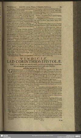 Vindiciae I. Ad Corinthios Epistolae