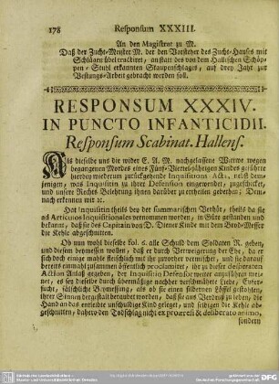 Responsum XXXIV. In Puncto Infanticidii