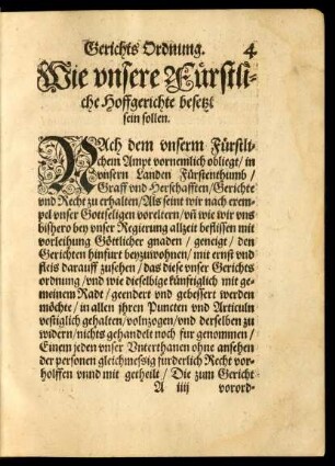 Wie unsere Fürstliche Hoffgerichte besetzt sein sollen.