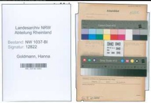 Entnazifizierung Hanna Goldmann , geb. 27.10.1896 (Techn.Assistentin)