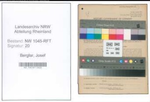 Entnazifizierung Josef Berglar , geb. 08.04.1887 (Verwalter)