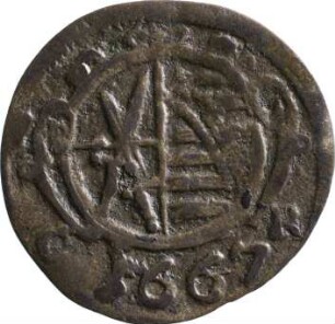 Münze, Pfennig, 1667