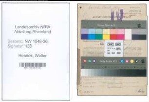 Entnazifizierung Walter Horalek , geb. 05.02.1897 (Angestellter)