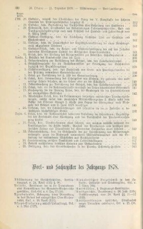 Wort- und Sachregister des Jahrgang 1878