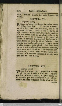 Lettera XC. Signora mia!