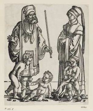 Enos mit seiner Frau und Kindern, Blatt 3 der Folge "Patriarchen des Alten Testaments mit ihren Frauen und Kindern"