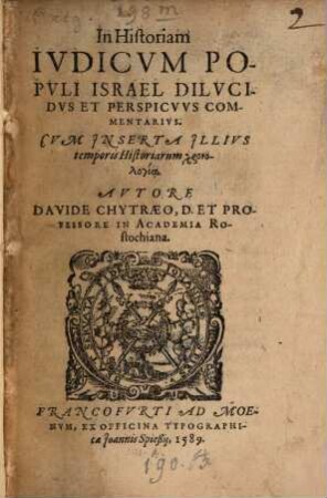 In historiam Judicum ... Commentarius