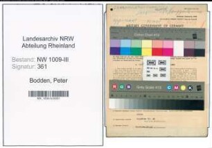 Entnazifizierung Peter Bodden , geb. 03.06.1900 (Landwirt)