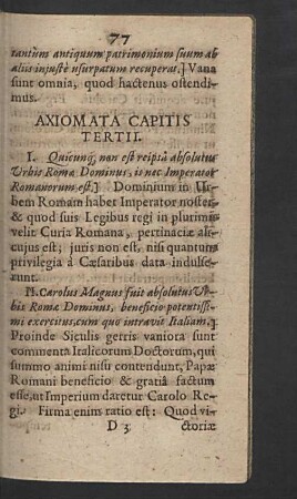 Axiomata capitis tertii.