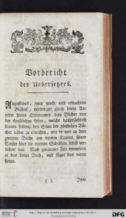 Vorbericht des Übersetzers