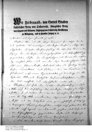Vertrag zwischen den Souveränen des ehemaligen Fränkischen Kreises über die Liquidation. (Ratifikation Würzburg)