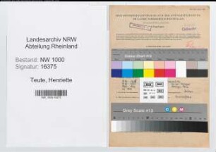 Entnazifizierung Henriette Teute, geb. 05.05.1903 (Direktrice)