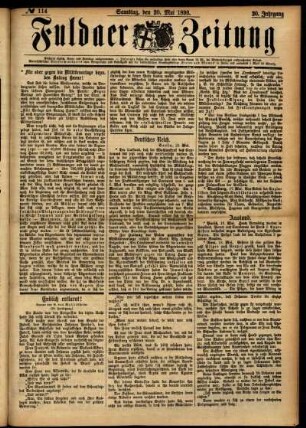 Ausgabe vom Samstag, den 20. Mai 1893.