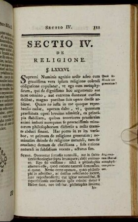 Sectio IV. De religione.
