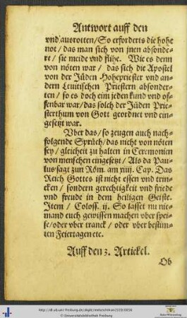 Auff den 3. Artickel