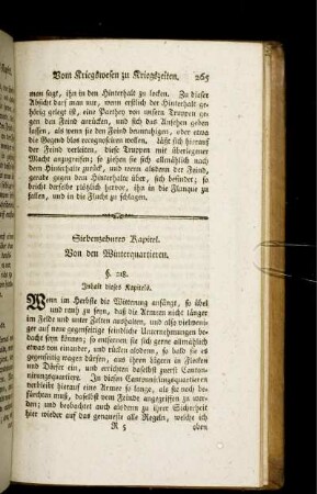 Siebenzehntes Kapitel. Von den Winterquartieren.