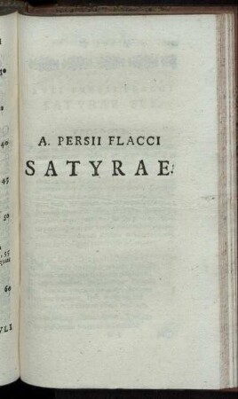 A. Persii Flacci Satyrae.