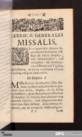 Rubricæ Generales Missalis.