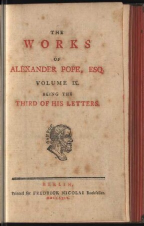 9: The Works Of Alexander Pope, Esq, Volume IX., Being The Third Of His Letters