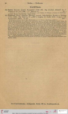 Nachtrag (Nr. 612 - 613)