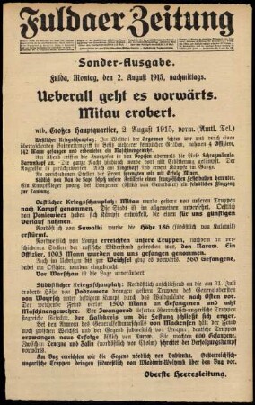 Ausgabe vom Montag, den 02. August 1915.
