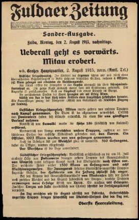 Ausgabe vom Montag, den 02. August 1915.