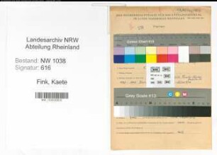 Entnazifizierung Kaete Fink , geb. 10.01.1897 ()