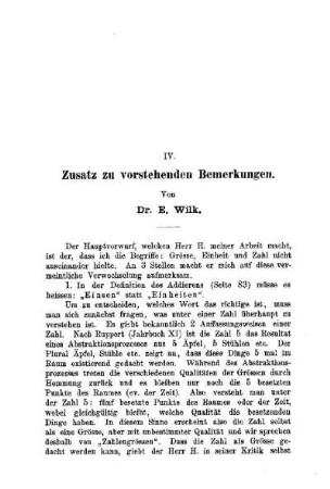 Zusatz zu vorstehenden Bemerkungen