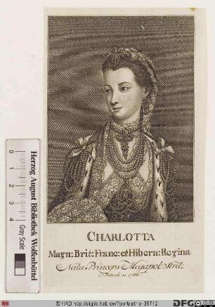 Bildnis Charlotte (Sophie Ch.), Königin von Großbritannien u. Irland, geb. Prinzessin von Mecklenburg-Strelitz