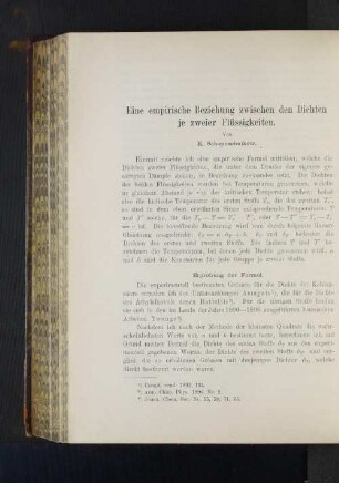 Eine empirische Beziehungen zwischen den Dichten je zweier Flüssigkeiten