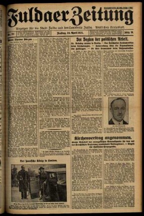 Erste Ausgabe vom Freitag, den 24. April 1931.