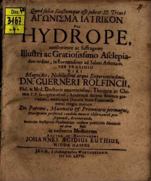 Agōnisma iatrikon de hydrope