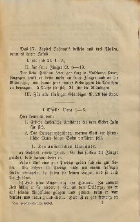 Das hohepriesterliche Gebet unseres Herrn Jesu Christi