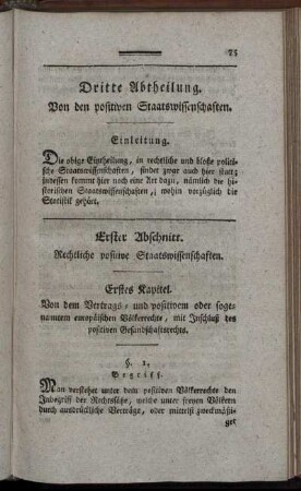 Dritte Abtheilung. Von den positiven Staatswissenschaften.