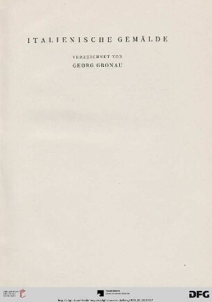 Italienische Gemälde (Nr. 1-46)
