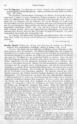 334, W. Liepmann. Psychologie der Frau. Versuch einer synthetischen sexual-psychologischen Entwicklungslehre. 1922