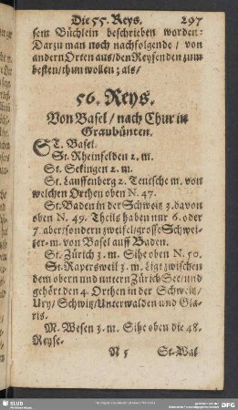 56. Reys. Von Basel, nach Chur in Graubünten