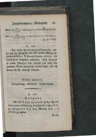 Erstes Kapitel. Integrirung rationaler Differenziale.