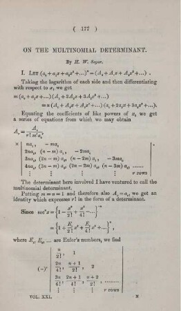 On the multinomial determinant.