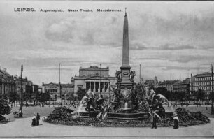 Leipzig: Augustusplatz, Neues Theater, Mendebrunnen