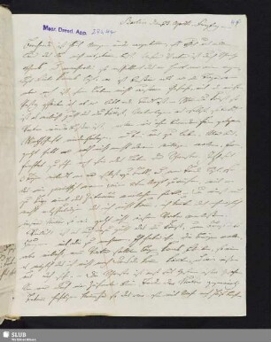 Nr. 44: F. Tieck an Ludwig Tieck. Berlin, [1812].