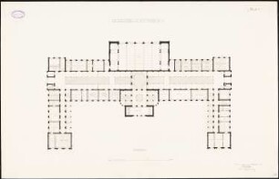 Kollegiengebäude der Kaiser-Wilhelm-Universität Straßburg Wettbewerb: Grundriss 2.OG