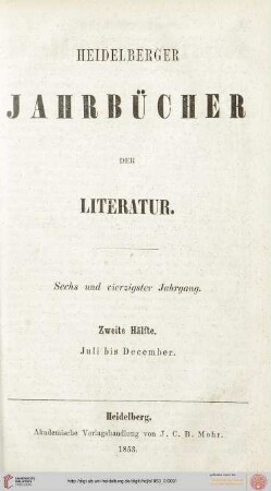 46,2: Heidelberger Jahrbücher der Literatur