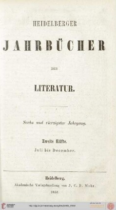 46,2: Heidelberger Jahrbücher der Literatur