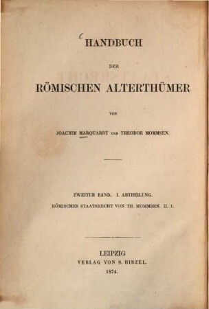 Römisches Staatsrecht, 2,1