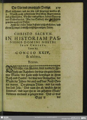 Concio XXIV. & ultima